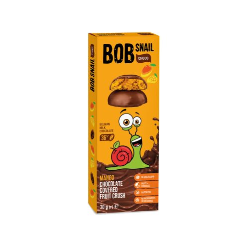 Bob Snail gyümölcs snack tejcsokoládéban 30 g - mangó