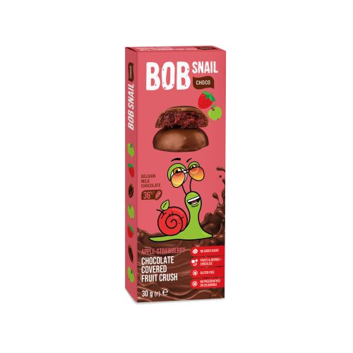 Bob Snail gyümölcs snack tejcsokoládéban 30 g - alma-eper